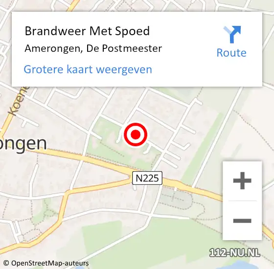 Locatie op kaart van de 112 melding: Brandweer Met Spoed Naar Amerongen, De Postmeester op 31 augustus 2015 03:10