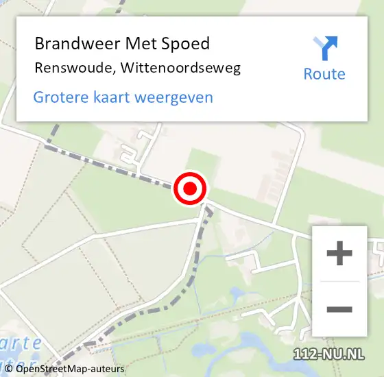 Locatie op kaart van de 112 melding: Brandweer Met Spoed Naar Renswoude, Wittenoordseweg op 31 augustus 2015 03:12