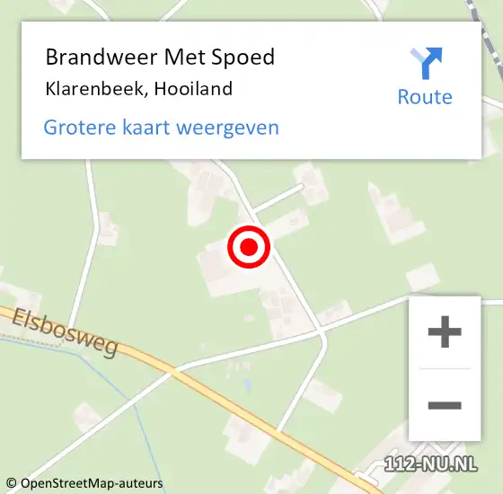 Locatie op kaart van de 112 melding: Brandweer Met Spoed Naar Klarenbeek, Hooiland op 31 augustus 2015 03:30