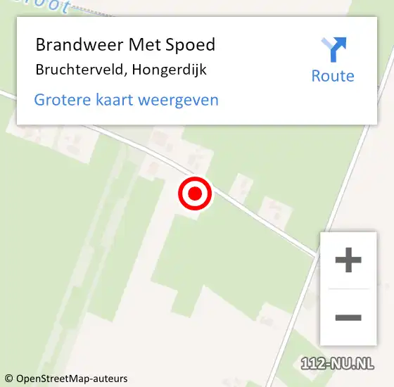 Locatie op kaart van de 112 melding: Brandweer Met Spoed Naar Bruchterveld, Hongerdijk op 31 augustus 2015 03:51