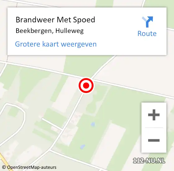 Locatie op kaart van de 112 melding: Brandweer Met Spoed Naar Beekbergen, Hulleweg op 31 augustus 2015 05:35