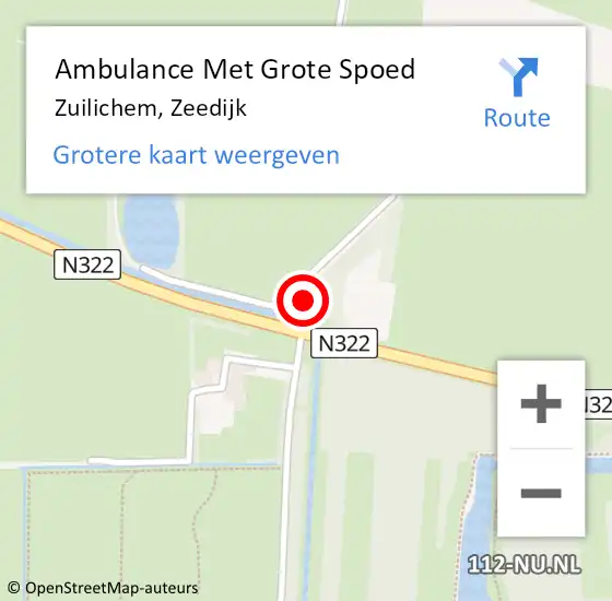 Locatie op kaart van de 112 melding: Ambulance Met Grote Spoed Naar Zuilichem, Zeedijk op 31 augustus 2015 05:48