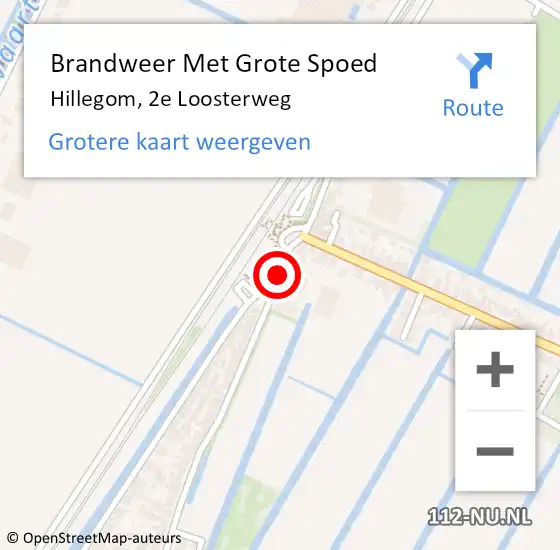 Locatie op kaart van de 112 melding: Brandweer Met Grote Spoed Naar Hillegom, 2e Loosterweg op 31 augustus 2015 07:02