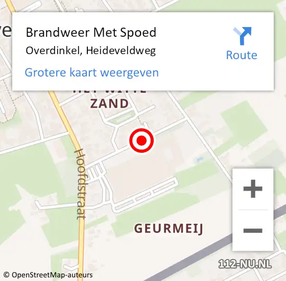 Locatie op kaart van de 112 melding: Brandweer Met Spoed Naar Overdinkel, Heideveldweg op 31 augustus 2015 07:29