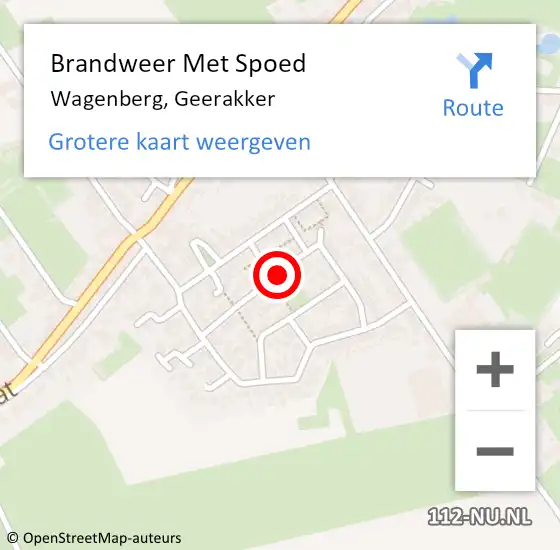 Locatie op kaart van de 112 melding: Brandweer Met Spoed Naar Wagenberg, Geerakker op 31 augustus 2015 08:52
