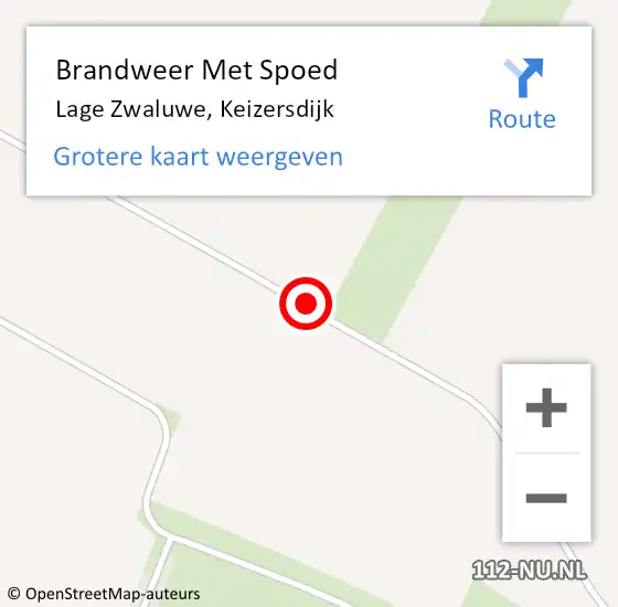 Locatie op kaart van de 112 melding: Brandweer Met Spoed Naar Lage Zwaluwe, Keizersdijk op 31 augustus 2015 09:38