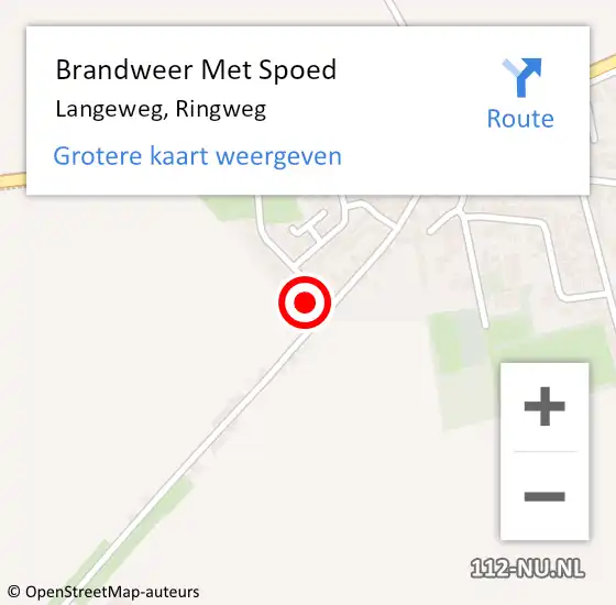 Locatie op kaart van de 112 melding: Brandweer Met Spoed Naar Langeweg, Ringweg op 31 augustus 2015 09:54