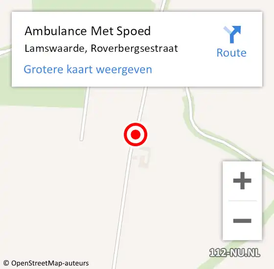 Locatie op kaart van de 112 melding: Ambulance Met Spoed Naar Lamswaarde, Roverbergsestraat op 31 augustus 2015 11:12
