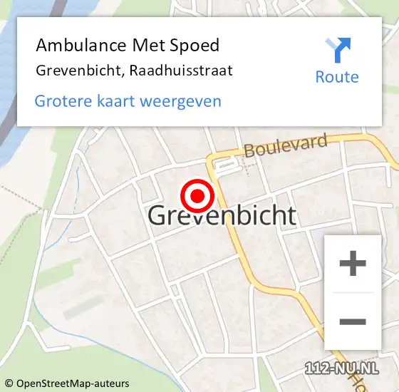 Locatie op kaart van de 112 melding: Ambulance Met Spoed Naar Grevenbicht, Raadhuisstraat op 19 november 2013 07:29