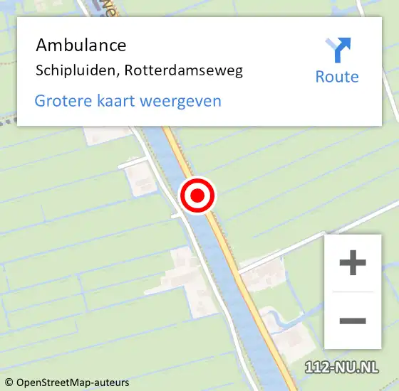 Locatie op kaart van de 112 melding: Ambulance Schipluiden, Rotterdamseweg op 31 augustus 2015 12:31