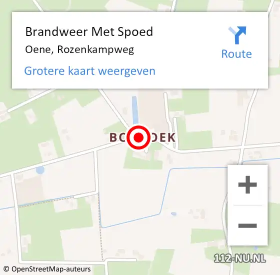 Locatie op kaart van de 112 melding: Brandweer Met Spoed Naar Oene, Rozenkampweg op 19 november 2013 08:10