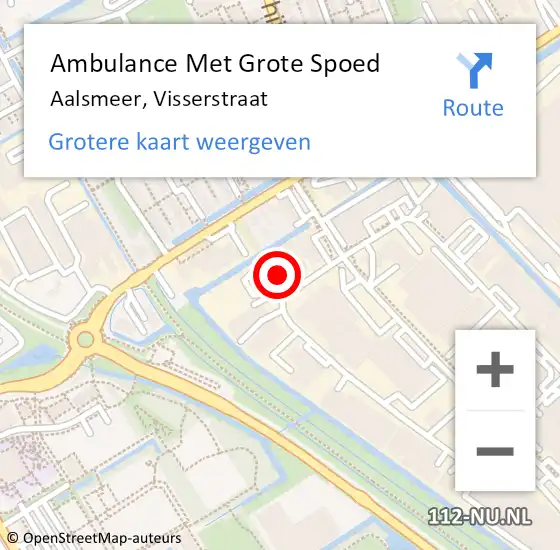 Locatie op kaart van de 112 melding: Ambulance Met Grote Spoed Naar Aalsmeer, Visserstraat op 31 augustus 2015 16:12