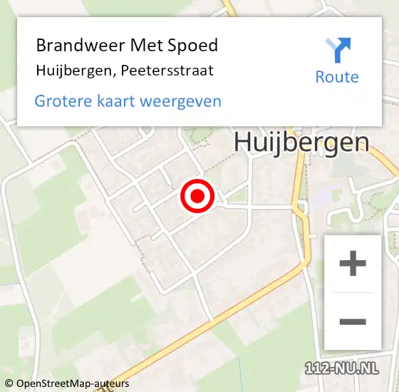 Locatie op kaart van de 112 melding: Brandweer Met Spoed Naar Huijbergen, Peetersstraat op 31 augustus 2015 16:49
