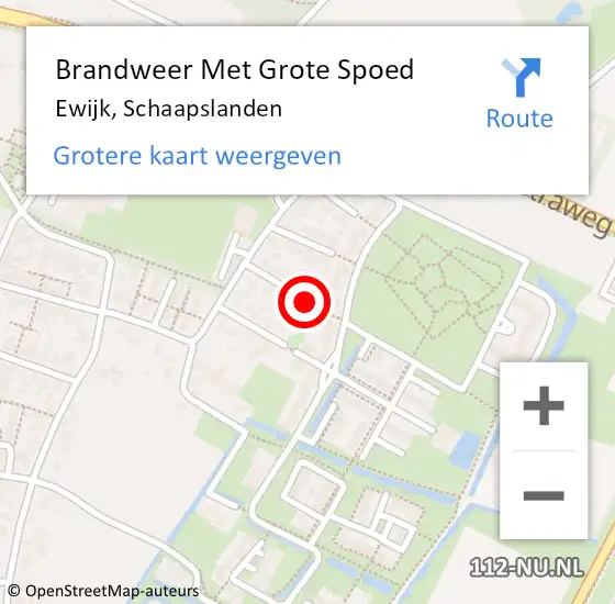 Locatie op kaart van de 112 melding: Brandweer Met Grote Spoed Naar Ewijk, Schaapslanden op 31 augustus 2015 17:06