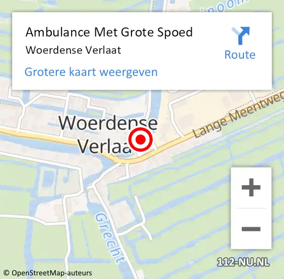 Locatie op kaart van de 112 melding: Ambulance Met Grote Spoed Naar Woerdense Verlaat op 31 augustus 2015 17:23