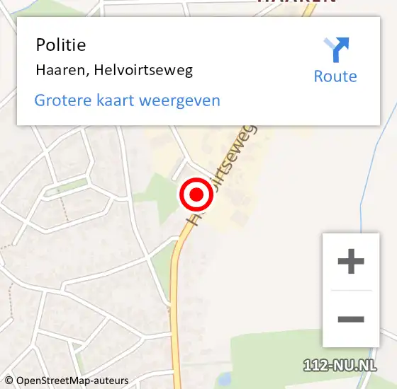 Locatie op kaart van de 112 melding: Politie Haaren, Helvoirtseweg op 31 augustus 2015 17:53