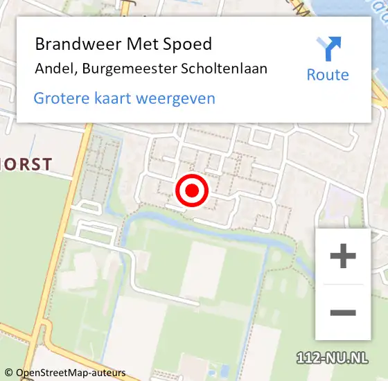 Locatie op kaart van de 112 melding: Brandweer Met Spoed Naar Andel, Burgemeester Scholtenlaan op 31 augustus 2015 18:05