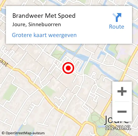 Locatie op kaart van de 112 melding: Brandweer Met Spoed Naar Joure, Sinnebuorren op 31 augustus 2015 18:20