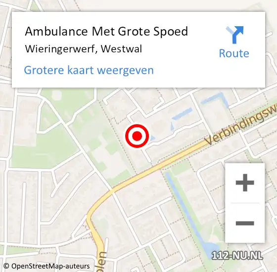 Locatie op kaart van de 112 melding: Ambulance Met Grote Spoed Naar Wieringerwerf, Westwal op 31 augustus 2015 18:49