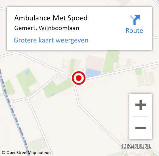 Locatie op kaart van de 112 melding: Ambulance Met Spoed Naar Gemert, Wijnboomlaan op 31 augustus 2015 20:18