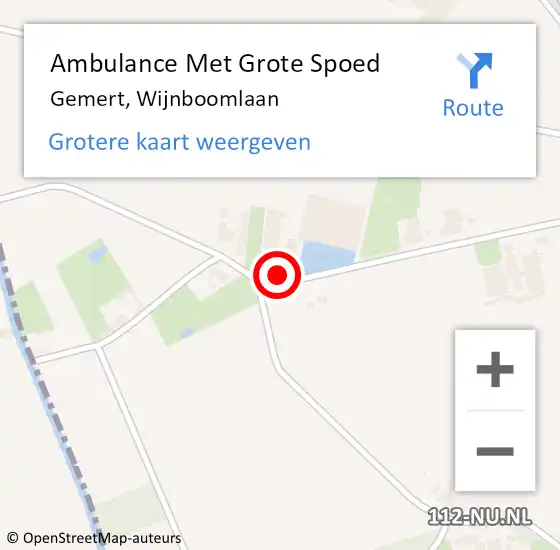 Locatie op kaart van de 112 melding: Ambulance Met Grote Spoed Naar Gemert, Wijnboomlaan op 31 augustus 2015 20:29