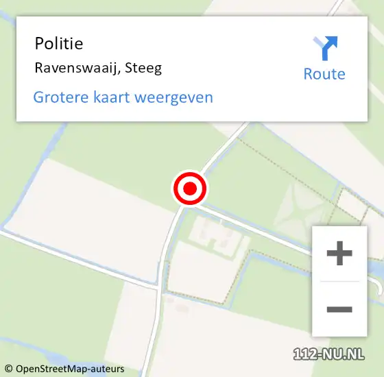 Locatie op kaart van de 112 melding: Politie Ravenswaaij, Steeg op 31 augustus 2015 22:00