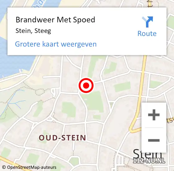 Locatie op kaart van de 112 melding: Brandweer Met Spoed Naar Stein, Steeg op 31 augustus 2015 22:09