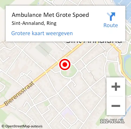 Locatie op kaart van de 112 melding: Ambulance Met Grote Spoed Naar Sint-Annaland, Ring op 1 september 2015 06:36