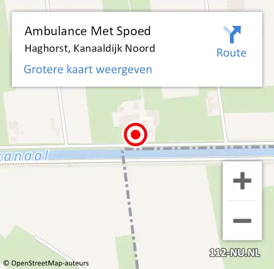 Locatie op kaart van de 112 melding: Ambulance Met Spoed Naar Haghorst, Kanaaldijk Noord op 1 september 2015 06:39