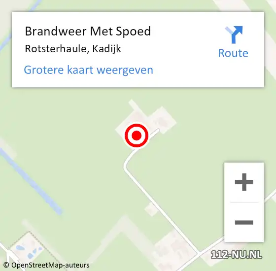 Locatie op kaart van de 112 melding: Brandweer Met Spoed Naar Rotsterhaule, Kadijk op 1 september 2015 08:32