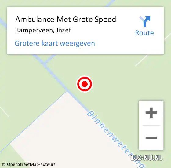 Locatie op kaart van de 112 melding: Ambulance Met Grote Spoed Naar Kamperveen, Inzet op 19 november 2013 09:17