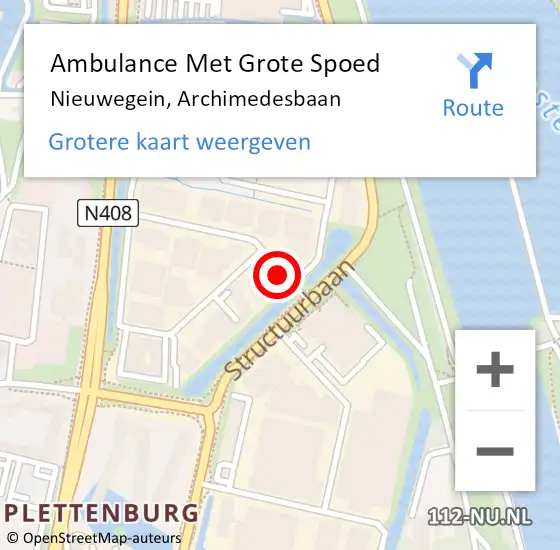 Locatie op kaart van de 112 melding: Ambulance Met Grote Spoed Naar Nieuwegein, Archimedesbaan op 1 september 2015 09:20