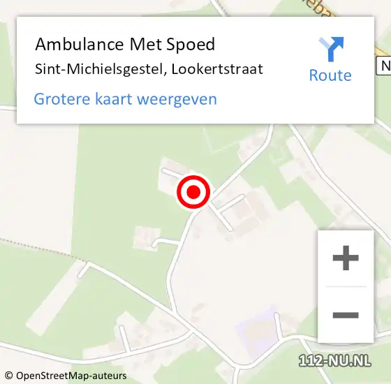 Locatie op kaart van de 112 melding: Ambulance Met Spoed Naar Sint-Michielsgestel, Lookertstraat op 1 september 2015 12:24