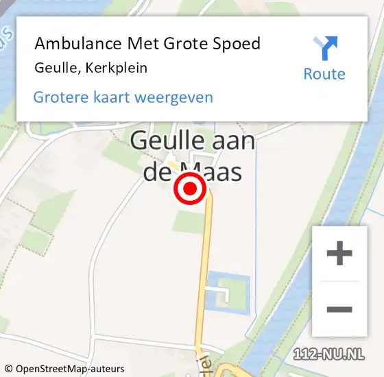 Locatie op kaart van de 112 melding: Ambulance Met Grote Spoed Naar Geulle, Kerkplein op 19 november 2013 09:53