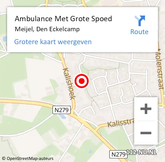 Locatie op kaart van de 112 melding: Ambulance Met Grote Spoed Naar Meijel, Den Eckelcamp op 19 november 2013 09:57