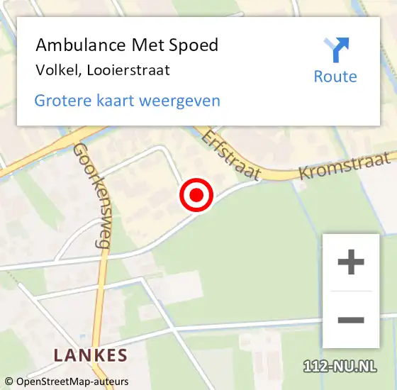 Locatie op kaart van de 112 melding: Ambulance Met Spoed Naar Volkel, Looierstraat op 2 september 2015 03:23