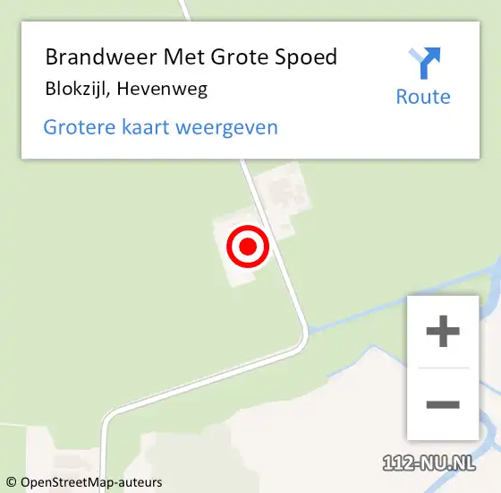 Locatie op kaart van de 112 melding: Brandweer Met Grote Spoed Naar Blokzijl, Hevenweg op 19 november 2013 10:28