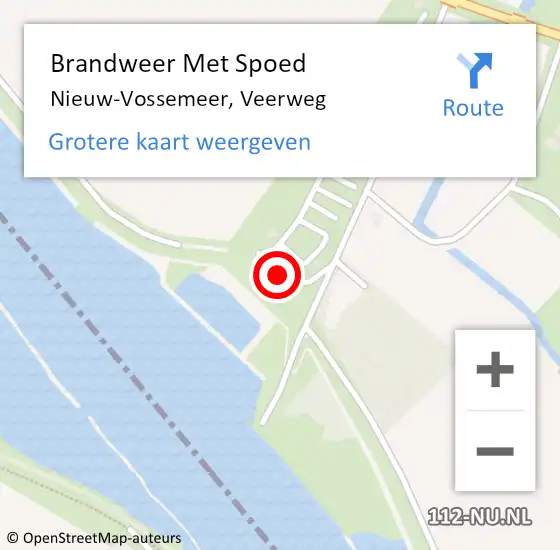 Locatie op kaart van de 112 melding: Brandweer Met Spoed Naar Nieuw-Vossemeer, Veerweg op 2 september 2015 08:15