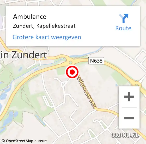 Locatie op kaart van de 112 melding: Ambulance Zundert, Kapellekestraat op 2 september 2015 09:00