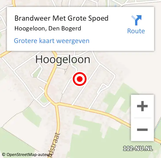 Locatie op kaart van de 112 melding: Brandweer Met Grote Spoed Naar Hoogeloon, Den Bogerd op 2 september 2015 14:00