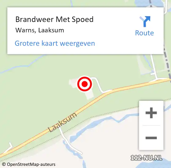 Locatie op kaart van de 112 melding: Brandweer Met Spoed Naar Warns, Laaksum op 2 september 2015 14:33