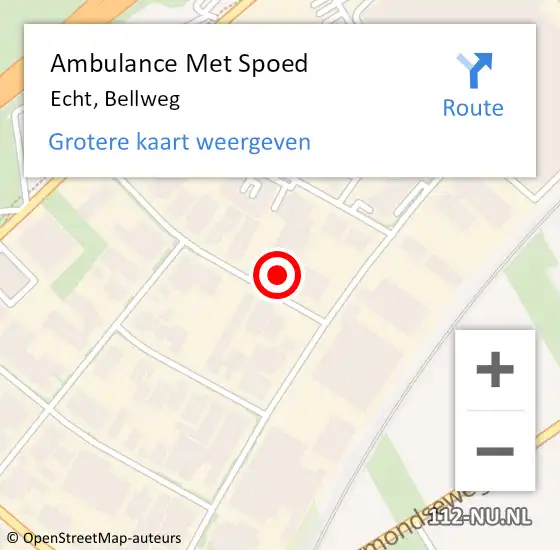 Locatie op kaart van de 112 melding: Ambulance Met Spoed Naar Echt, Bellweg op 19 november 2013 11:08