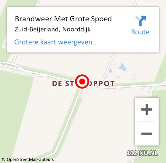 Locatie op kaart van de 112 melding: Brandweer Met Grote Spoed Naar Zuid-Beijerland, Noorddijk op 2 september 2015 17:08