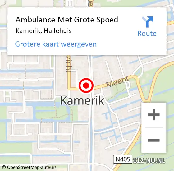 Locatie op kaart van de 112 melding: Ambulance Met Grote Spoed Naar Kamerik, Hallehuis op 2 september 2015 19:48