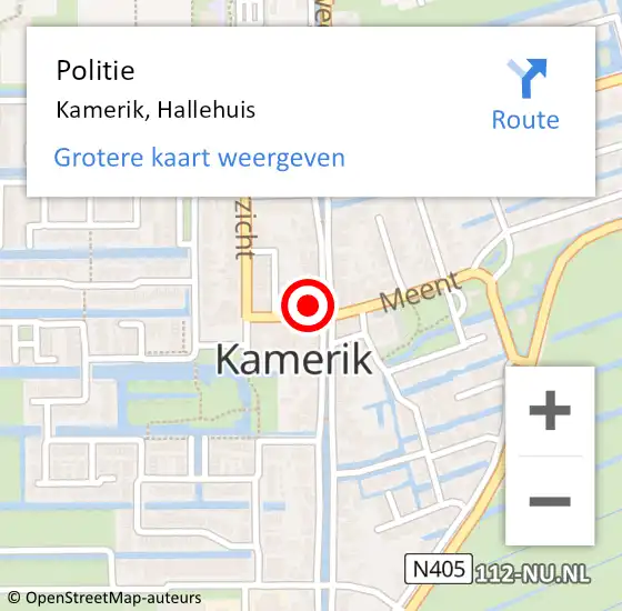 Locatie op kaart van de 112 melding: Politie Kamerik, Hallehuis op 2 september 2015 19:55