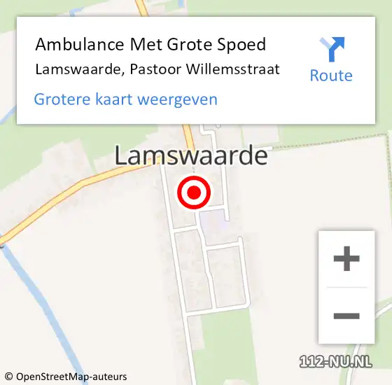 Locatie op kaart van de 112 melding: Ambulance Met Grote Spoed Naar Lamswaarde, Pastoor Willemsstraat op 2 september 2015 20:36