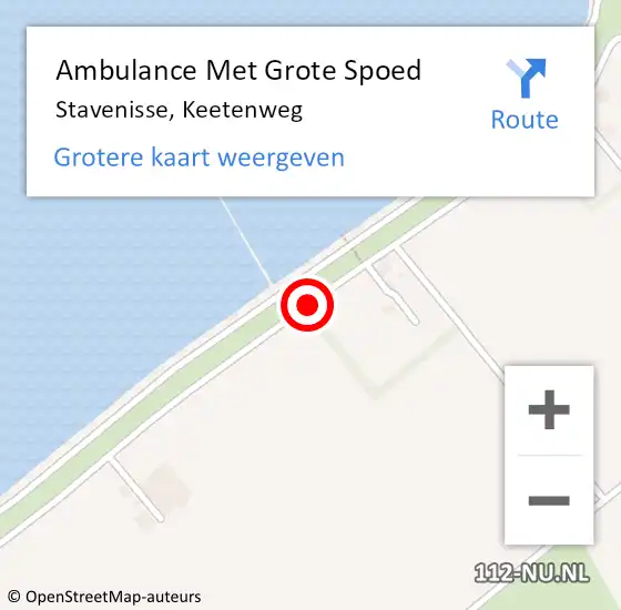 Locatie op kaart van de 112 melding: Ambulance Met Grote Spoed Naar Stavenisse, Keetenweg op 2 september 2015 21:21
