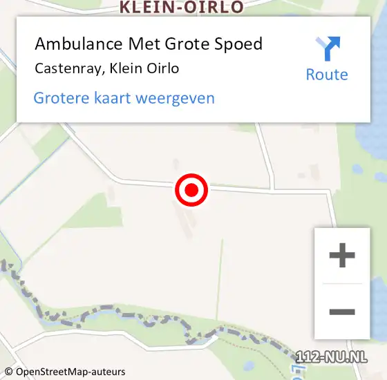 Locatie op kaart van de 112 melding: Ambulance Met Grote Spoed Naar Castenray, Klein Oirlo op 19 november 2013 11:50