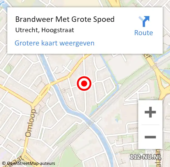 Locatie op kaart van de 112 melding: Brandweer Met Grote Spoed Naar Utrecht, Hoogstraat op 3 september 2015 08:05