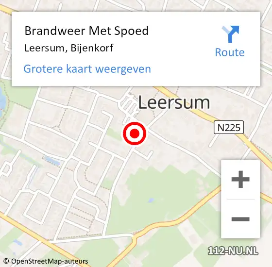 Locatie op kaart van de 112 melding: Brandweer Met Spoed Naar Leersum, Bijenkorf op 3 september 2015 09:02